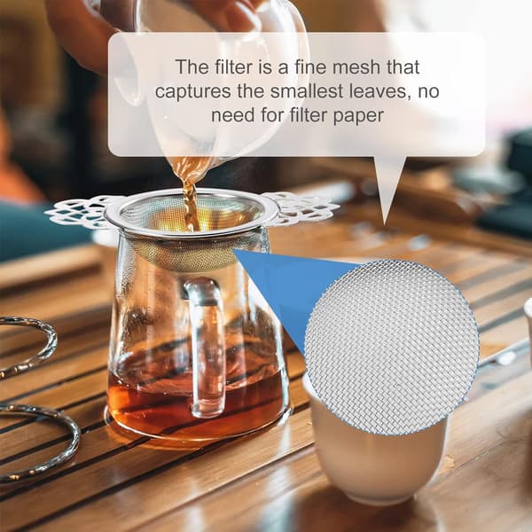 Te-filter, te-sil i rustfritt stål med bolle, ultra fine mesh te-sil