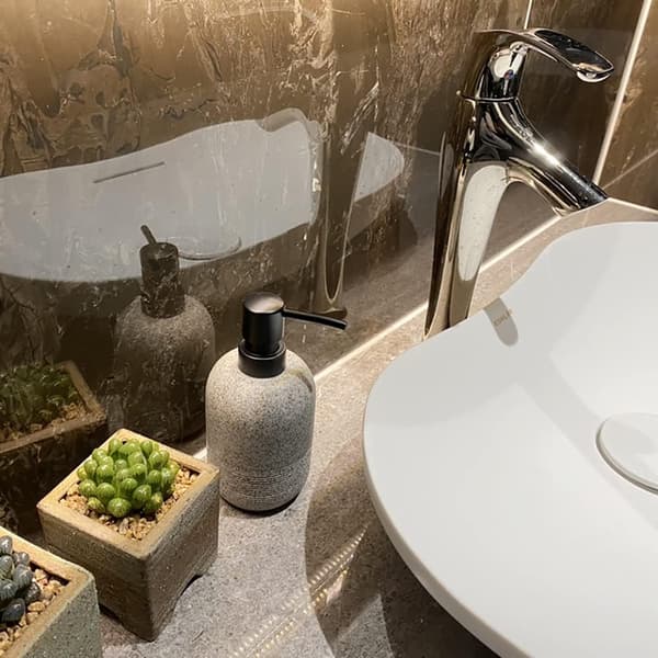 2 stk./sæt sæbedispenser sæt, håndsæbe lotion dispenser til badeværelse, til elegant badeværelsesindretning, sæbedispenser (grå)