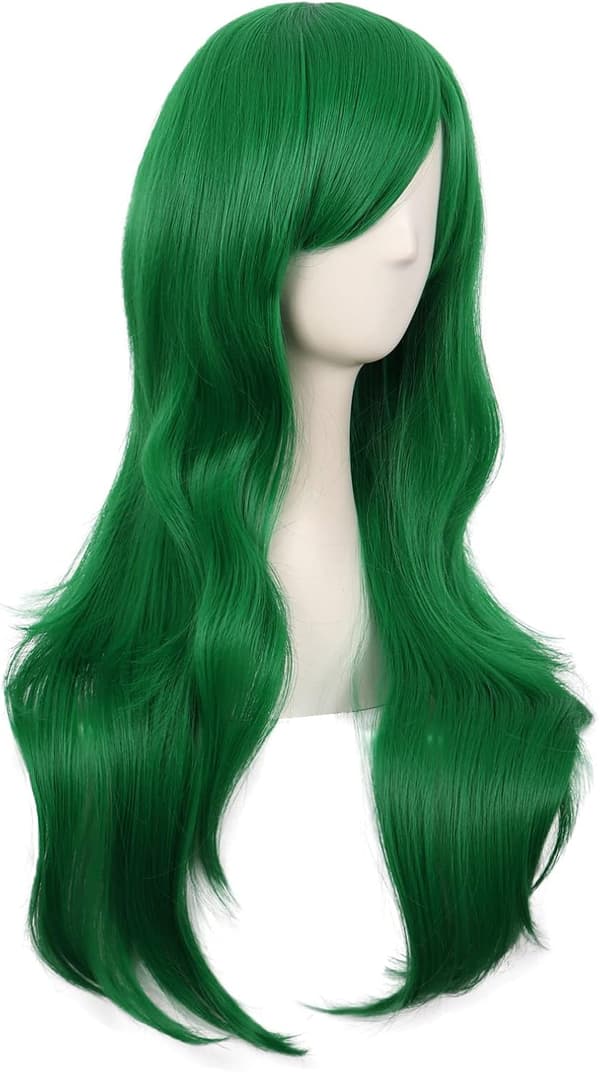 70 cm / 28 tuuman pitkä kihara Lady Curl Anime-asu peruukki Grass green