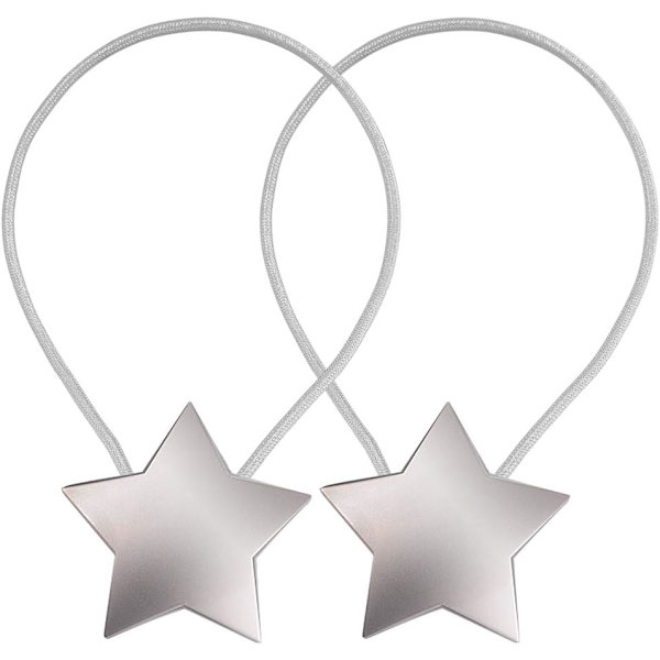 Magnetisk gardin, gardinholder stjerne, kreative gardiner, løkker, gardin, clips, reb, indtrækkelig gardin, gardinholder til boligindretning, 2 stk. silver