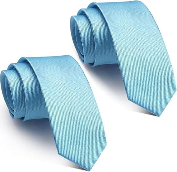 2 stk. blå klassiske slips til mænd, vævede JACQUARD slips