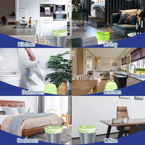 Små sopkärlsfodral 45*50cm Biologiskt nedbrytbara soppåsar 4 rullar Sopåsar Badrumssopkorg Sopfodral för kök Hem Sovrum Kontor