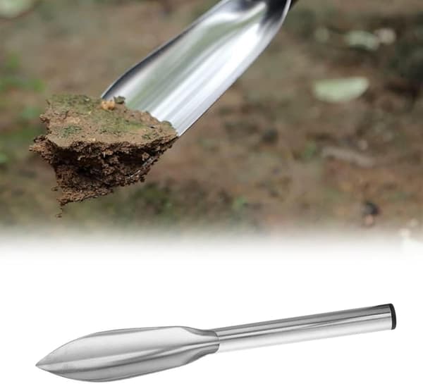 1 stk. Hagearbeid Rustfritt Stål Spiss Spade Metall Bladformet Sparkel Hagehåndverktøy for Luking, Graving, Omplanting