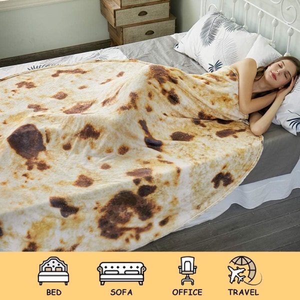 Burritos Tortilla Wrap Teppe, Nyhet Morsomme Gaver Gigant Tortilla Rund Myk Teppe for Barn 卷饼1 180X180CM