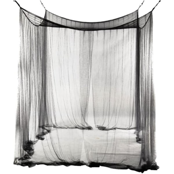 Myggenet, hjørnesøjle myggenet seng baldakin fire døre hængende seng firkantet net gardin