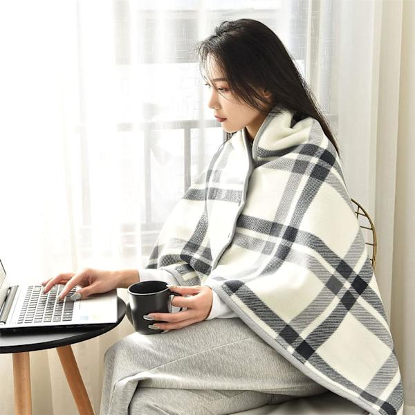 Huivipeitto, fleece-peitto, 2-in-1 huivi flanellipeitto olohuoneen sohvalle kotitoimistoon kouluun
