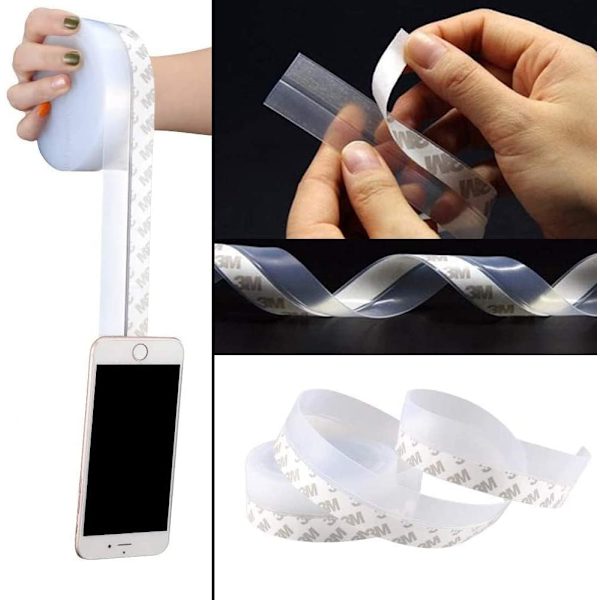 Silikon tätningslist, 10 m silikon dörrbotten tätningslist tejp transparent väderlist självhäftande drag excluder tejp 4,5 cm