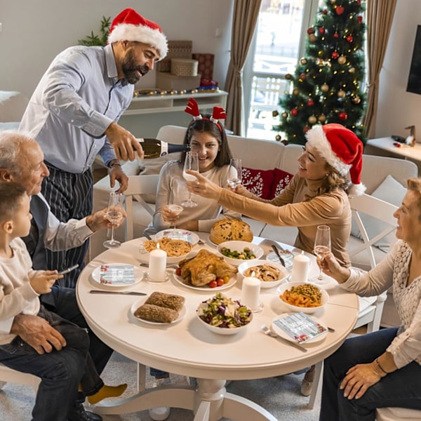 Julservetter, 24-pack Julservetter med Snöflingor, Trädesign, Engångspapperservetter för Julbord