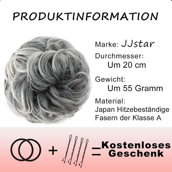 Peruk med elastiskt band, stor bulle peruk, 1 st Style 3