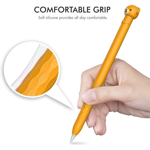 Etui til Apple Pencil 1. generation, sød tegneserie blød silikone sleeve cover tilbehør med Apple Pencil 1. generation