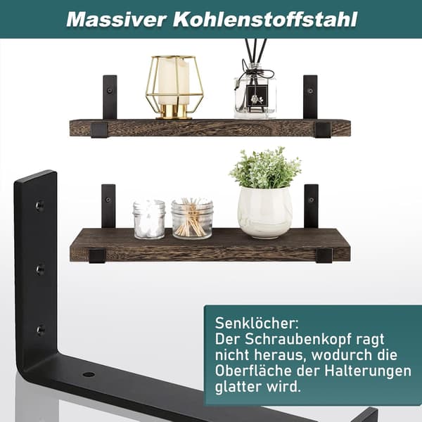 Hyldebeslag Sort, 6 Flydende Hyldebeslag med (20 cm)