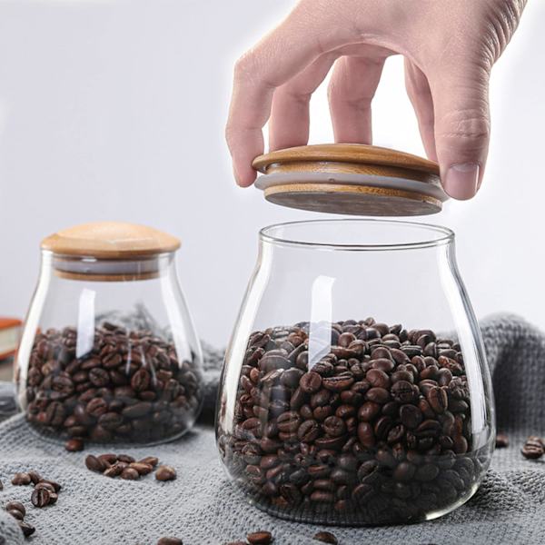 Glasskrukke oppbevaringskrukker med bambuslokk, lufttett oppbevaring, 800ml