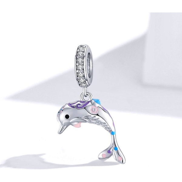 925 Sterling Sølv Delfin Charm Dyre Design Passer til Pandora Armbånd & Halskæder