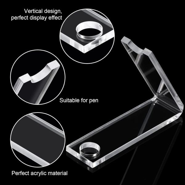 2 stk. Akryl Penneholder Display Stativ, Transparent Makeup Penselholder Organizer Klar Penneholder Maling Pensel Tørrestativ til Hjem Skole Kontor