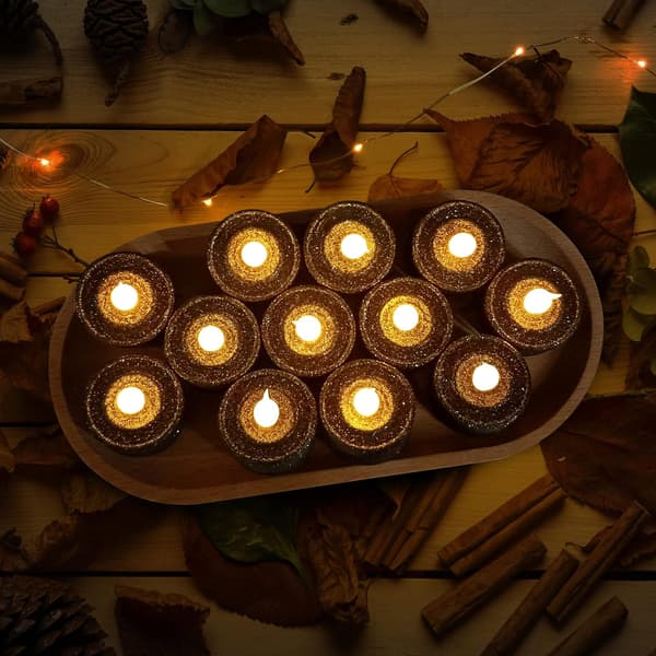 LED sorte stearinlys, batteridrevne telys med indbygget 6/18 timer, sorte flammefri telys til Halloween
