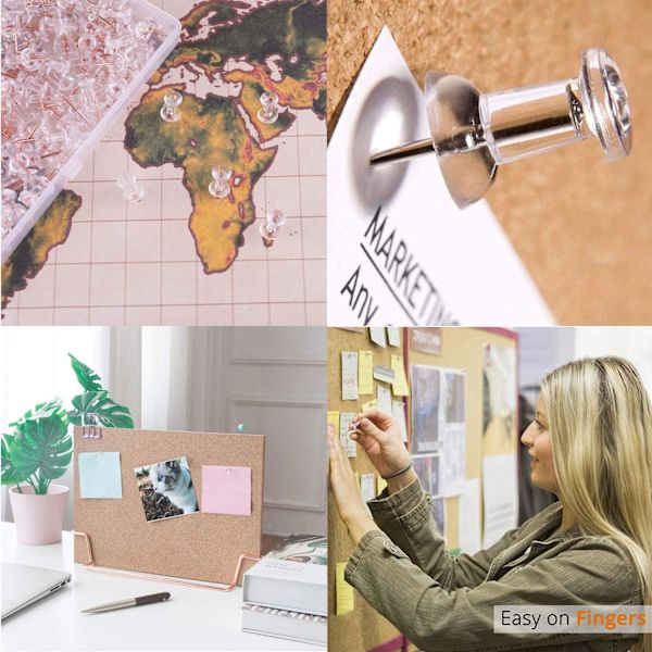 Kirkkaat Push-Pinnit Peukalonapit Piirtopinnit Seinille Ilmoitustauluun Kiinnitykseen, Bulletin Board Push-Pinnit (100 kpl, Hopea)