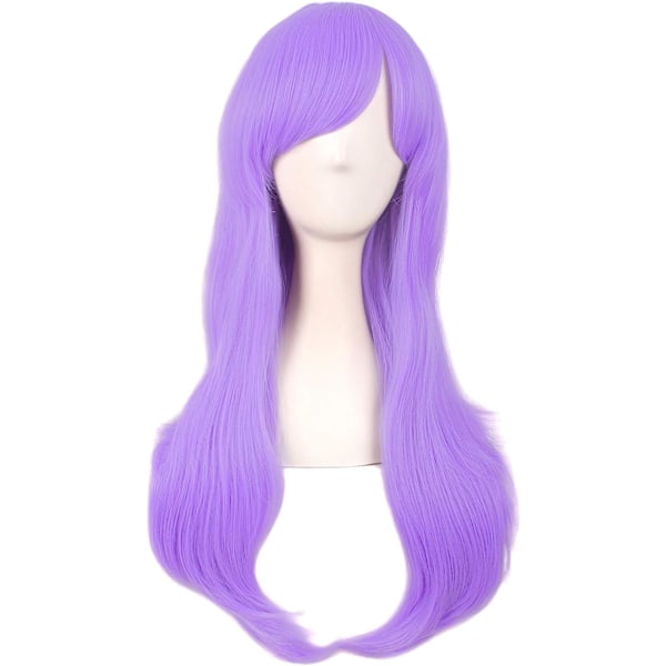 70cm/ 28 tommer Lang Krøllet Dame Krøl Anime Kostume Paryk Light purple