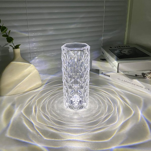 LED-kristallipöytälamppu, LED-kosketushimmennettävä pöytälamppu yövalo Moderni timanttipöytälamppu Crystal yövalo
