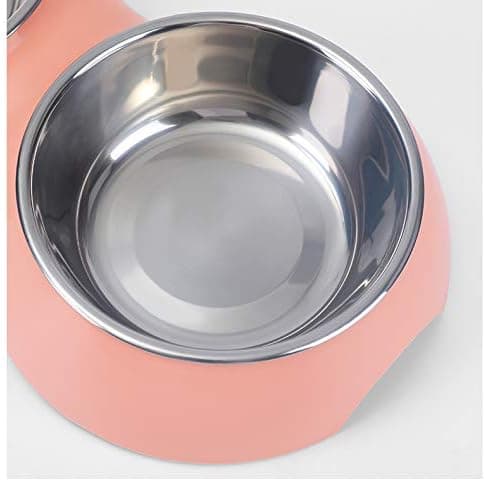 1 stk. Foder- og vandskål i rustfrit stål til hvalpe og katte, multifunktionel kæledyrsmadskål, hundeskåle og vandskåle (pink)