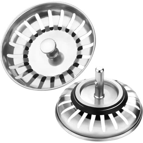 Klassisk si-kurv diameter 78 mm, sæt med 2 rustfrie køkkenvaskpropper, universel vasksi, til køkken og badeværelse