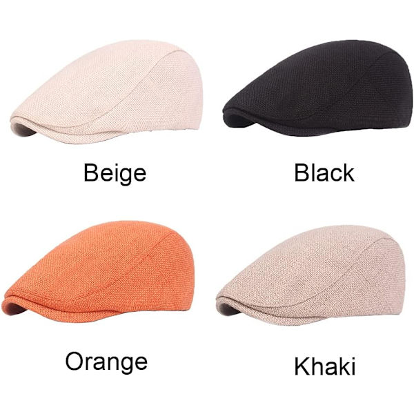 Flat Cap, Newsboy Hat, Lin Vintage Peaked Cap Newsboy Hat beige
