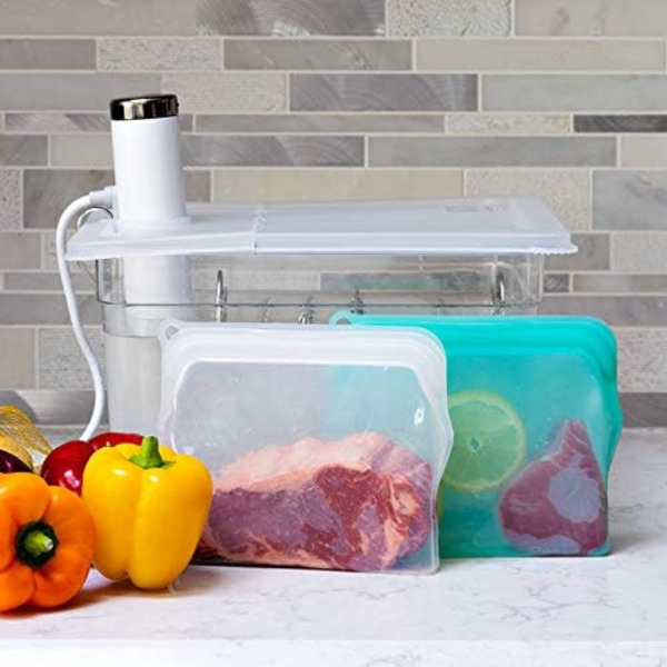 100% fødevaregodkendte, genanvendelige silikone fryseposer til mikroovn, ovn, køleskab, sous vide-madlavning og bagning