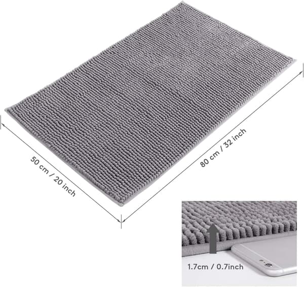 Sklisikker badematte i chenille-mikrofiber