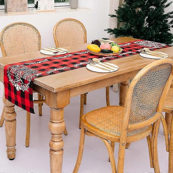 Julbordslöpare med buffelrutigt mönster, stil C