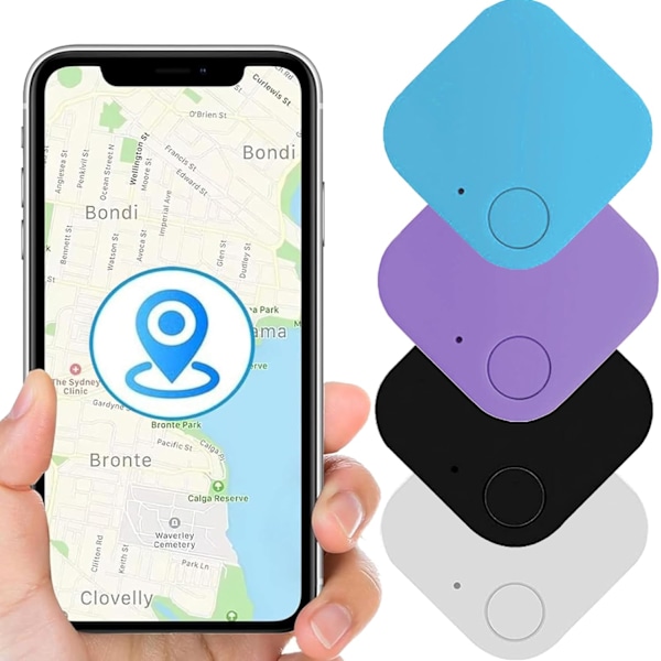 4-pakks nøkkelfinner, smart Bluetooth-tracker med anti-tap-alarm, elementlokalisator, kompatibel med iOS og Android
