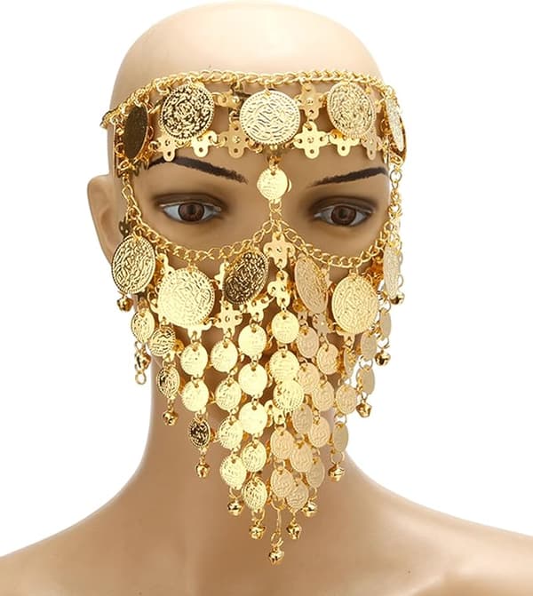 Münzschleier-Gesichtskette, Party-Bauchtanz-Schmuck