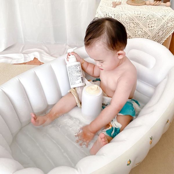 Baby Badebassen Bærbar Oppblåsbar Basseng Nyfødt Bad Baby Badekar Badekar Foldbar Svømme badekar