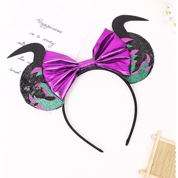 Maleficent-hiirenkorvat hiuspanta Halloween-asuun ja juhliin