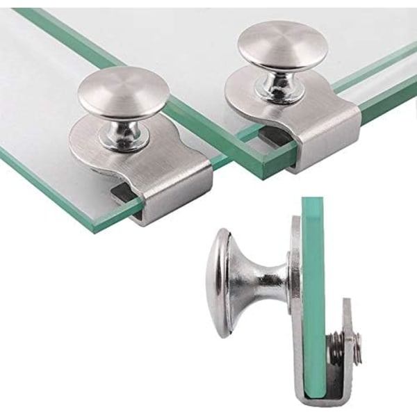 Dørhåndtak/klips/glassklips i rustfritt stål 5-8 mm for utstillingsvinduer, møbler, skap, skuffehåndtak, uten boring, 2 stk