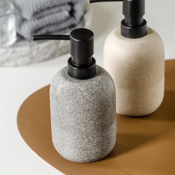 Sæbedispenser, håndsæbe lotiondispenser til badeværelsesbordplade, sæbedispenser til køkkenvask, grå