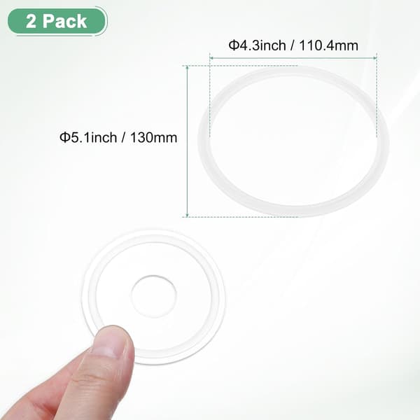 2 st silikon O-ringar packning 110 mm O-ringar tätningspackning passar för OD 130 mm sanitetsrör svetsferrule/diskbänkspropp etc.
