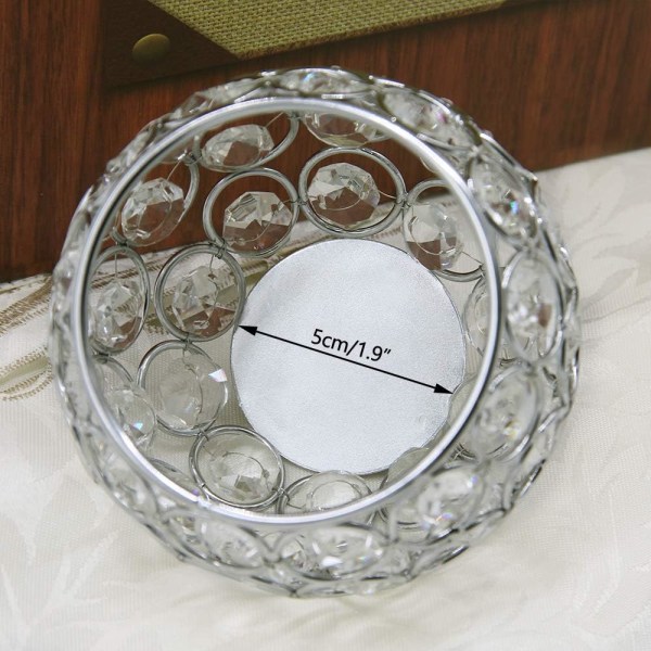 Sliver Kristallskål teljusljusstake för bröllop Soffkontorsbordsdekoration Mittpunkt presentförpackning
