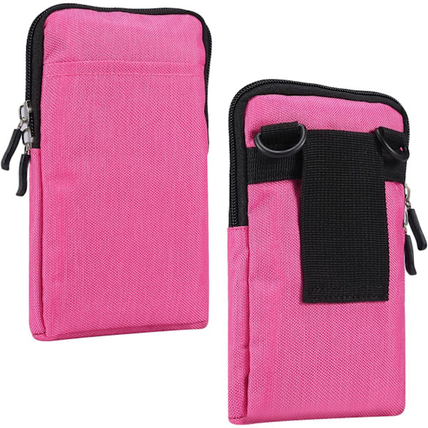 Mobiltelefon Skulderholster, Mobiltelefon Belteklipsholder, Skulder Messenger Bag Glidelås Crossbody rose Red Small size