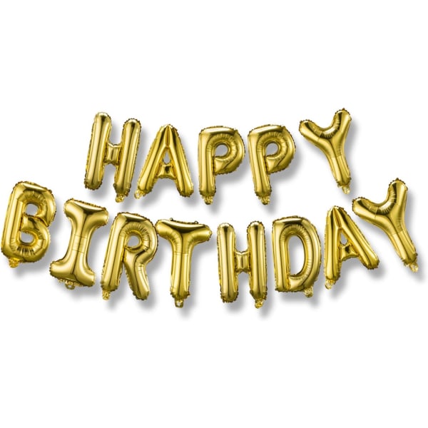 Grattis på födelsedagen (3D-guldbokstäver) Uppblåsbar festdekoration och evenemangsdekorationer Återanvändbar, miljövänlig kul