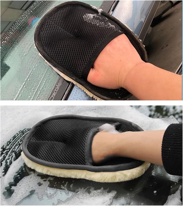 Pakke med bilvaskhansker, bilvaskhansker, polering