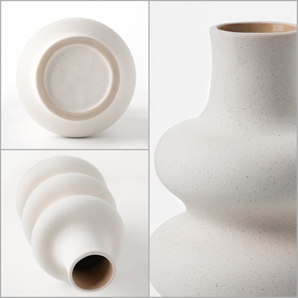 Beige vase lavet af keramisk blomster vase moderne med donut design
