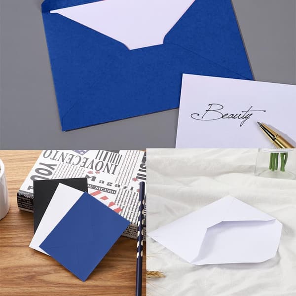 40-pack 15 * 10 cm Klassiska Kuvert med Flik, Kuvert för Smådelar, för Present (Kort Ingår Ej) Kraftpapper
