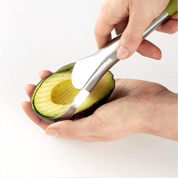 Avocadoskärare 2-i-1 Multifunktionell Rostfri Stålskalare Köksredskap