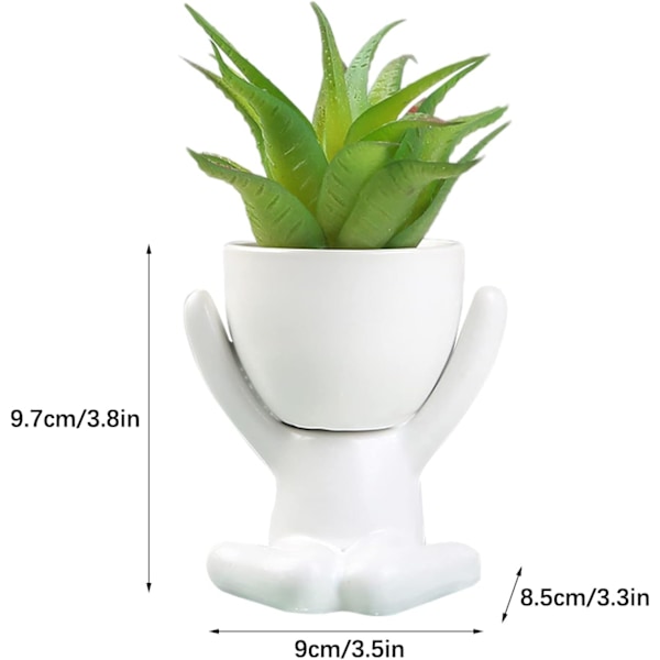 Keramiske Sukkulente Plantepotter, Kreative Små Menneskeformede Blomsterpotter, Små Plantepotter, Hvide Keramiske Blomsterpotter, Små Blomsterpotter color 2