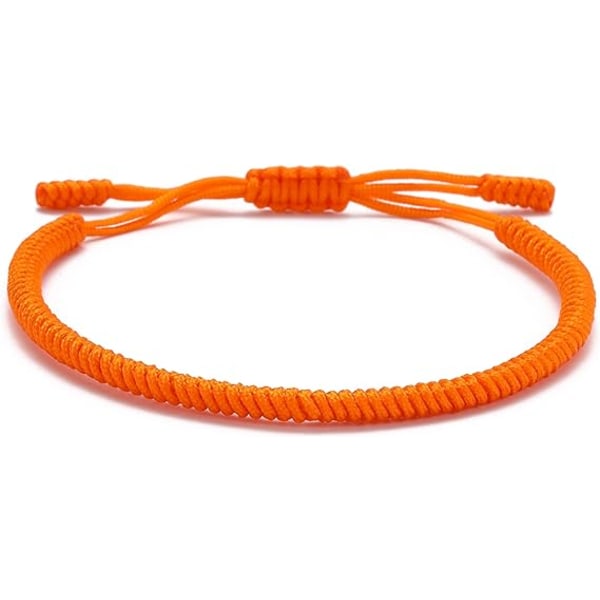 Håndlaget armbånd, lykke til, for kvinner, menn, tenåringer. Justerbar størrelse! Vennskapsgave orange