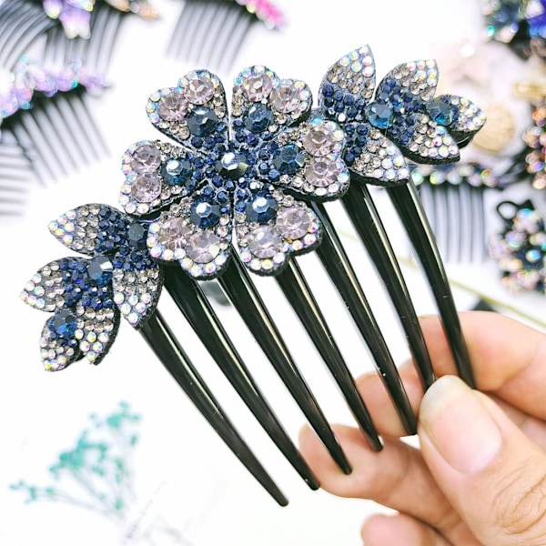 3-pack Hårkammar för Kvinnor, Strass Hårkammar, Hårkammar, Blommiga Hårkammar, Presenter till Kvinnor och Flickor