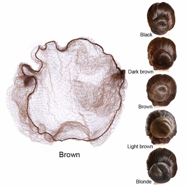 50 kpl hiusverkko hiusverkko nutturan piilotettu elastinen verkko 20 tuumaa 50 cm (irtotavarana, tummanruskea)