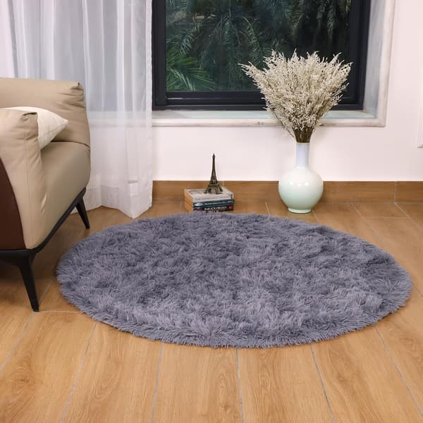 Runde tepper stue, grå tepper 120x120cm for soverom sklisikker
