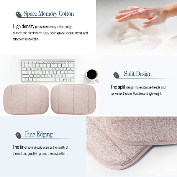 2 stk. bærbare computer albue håndledsstøtte, premium memory bomuld skrivebord tastatur armlæn støtte måtte (7,9 x 11,8 tommer)