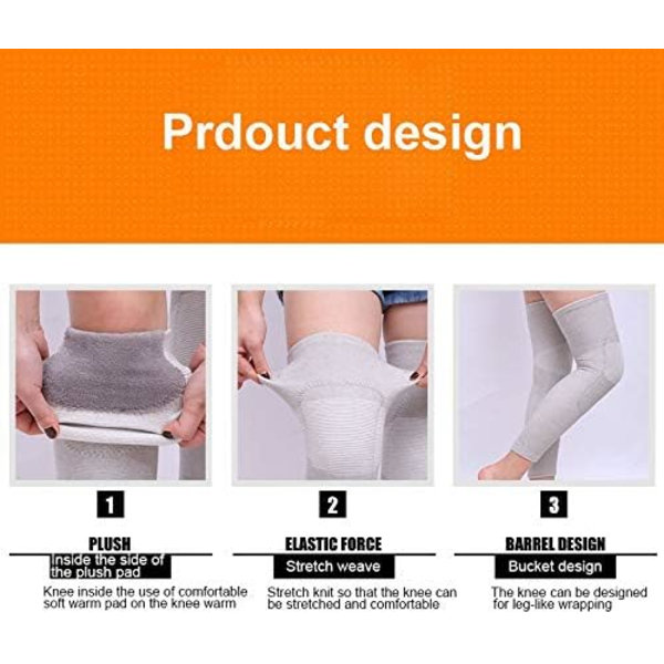 1 par knästöd, benstöd, artrit, skada, gymstrumpa, elastiskt bandage, värmande knäskydd för vintern L