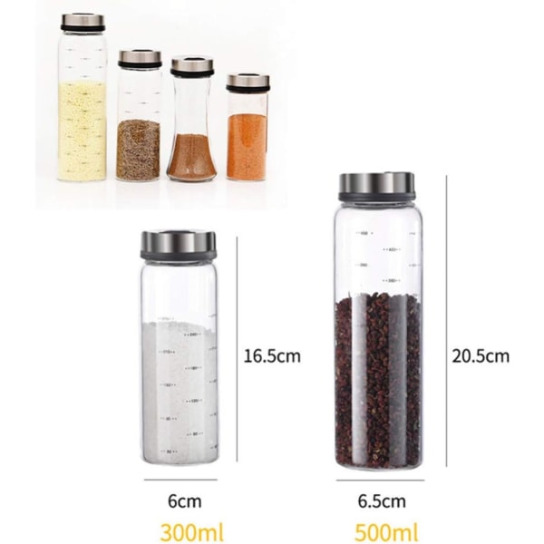 500ml roterende krydderikrukke glaskrydderiflaske Peberryster Plastkrydderibeholder Krydderidispenser Køkkengadgets